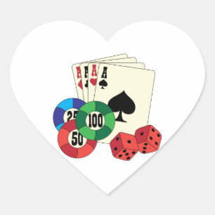 Vier Aces Hart Sticker