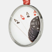 Vier Aces Metalen Ornament (Links)
