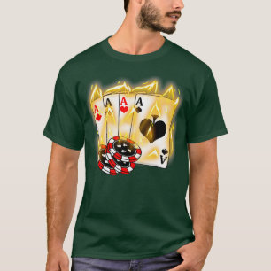 Vier Aces Poker Cool Quad Aces Poker verbranden T-shirt