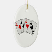 Vier Aces (vier van een soort) pokerspelkaarten Keramisch Ornament (Rechts)