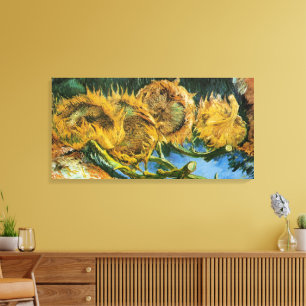 Vier afgesneden zonnebloemen door Vincent van Gogh Canvas Afdruk