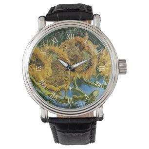Vier afgesneden zonnebloemen door Vincent van Gogh Horloge