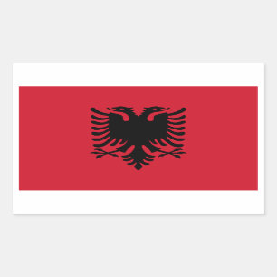 VIER Albanese nationale vlag Rechthoekige Sticker