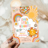 Vier altijd Groovy Feest Retro 70s Regenboog Verja Kaart