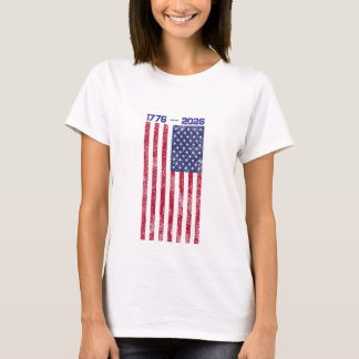 Vier America 250 Dames T-shirt met Vlag #5