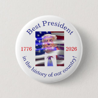 Vier America 250 en President Trump #22 Ronde Button 5,7 Cm