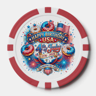 Vier America's 250ste verjaardag met een donut Poker Chips