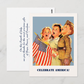 Vier Amerika, 4 juli Briefkaart