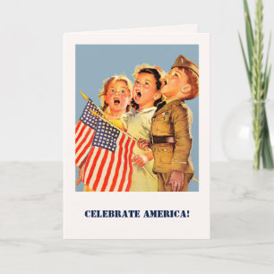 Vier Amerika, 4 juli kunst Kaart