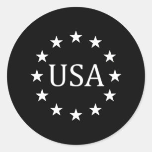 Vier Amerika met patriottische sterren Ronde Sticker