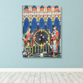 Vier Arabische backgammaspelers Canvas Afdruk (Insitu (Houten vloer))