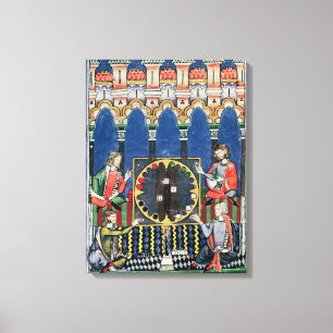 Vier Arabische backgammaspelers Canvas Afdruk