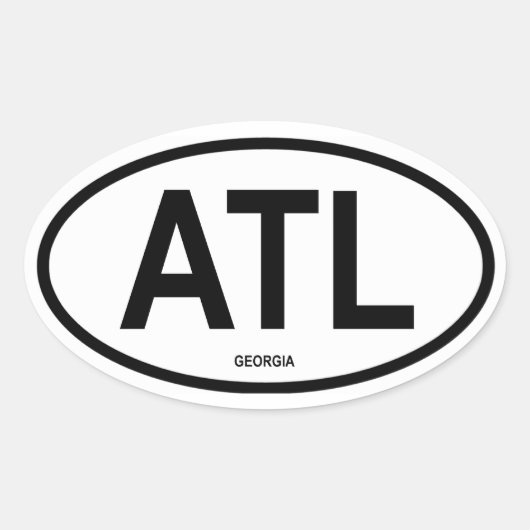 VIER Atlanta "ATL" Ovale Sticker (Voorkant)