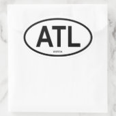 VIER Atlanta "ATL" Ovale Sticker (Tas)