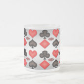 Vier Azen Speelkaarten Mok Zilveren Achtergrond (Center)