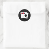 Vier azen zwart ronde sticker (Tas)