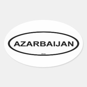 VIER "Azerbeidzjan" Ovale Sticker