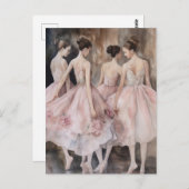 Vier Ballet Dansers Briefkaart (Voorkant / Achterkant)