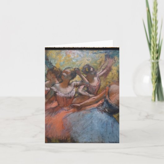 Vier balletdansers op het podium van Degas Kaart (Voorkant)