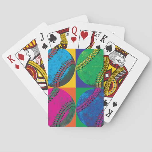 Vier basisballen in Verschillende Kleuren Pokerkaarten (Achterkant)
