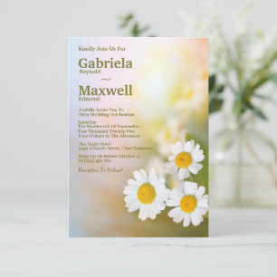 Vier Beauty Natuur Witte Daisy Bruiloft Kaart