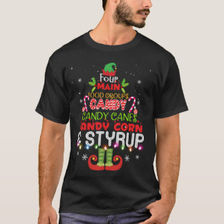 Vier belangrijke voedingsmiddelen Elf Buddy Kerstm T-shirt
