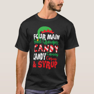 Vier belangrijke voedselgroepen Elf Buddy Kerstmis T-shirt
