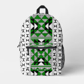 Vier bergen in het groen bedrukte rugzak (Voorkant)