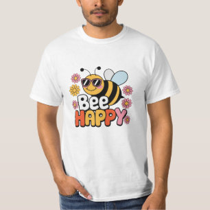 Vier bestuivers met unieke bijenkunst t-shirt
