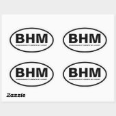 VIER Birmingham "BHM" Ovale Sticker (Vel)