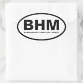 VIER Birmingham "BHM" Ovale Sticker (Tas)