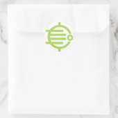 Vier bladeren ronde Sticker (Tas)