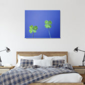 Vier bladklavers canvas afdruk (Insitu (Slaapkamer))