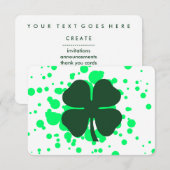 vier bladlubbels in de klaver kaart (Voorkant / Achterkant)