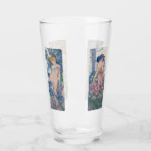 Vier bloemen, Alphonse Mucha Glas (Achterkant)