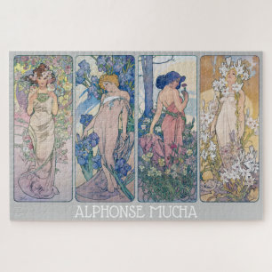 Vier bloemen, Alphonse Mucha Legpuzzel