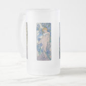 Vier bloemen, Alphonse Mucha Matglas Bierpul (Voorkant links)