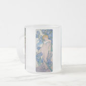 Vier bloemen, Alphonse Mucha Matglas Koffiemok (Voorkant links)