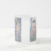 Vier bloemen, Alphonse Mucha Matglas Koffiemok (Center)