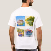 Vier Boats van het baai T shirt. T-shirt (Achterkant)