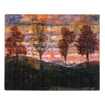 Vier bomen door Egon Schiele Fine Art