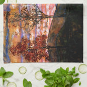 Vier bomen door Egon Schiele Theedoek (Gevouwen)