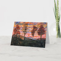 Vier bomen, kunst van Egon Schiele,