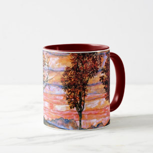 Vier bomen, kunst van Egon Schiele, Mok