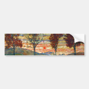 Vier bomen (landschapskunst) (van Egon Schiele) Bumpersticker