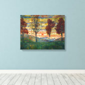 Vier bomen (landschapskunst) (van Egon Schiele) Canvas Afdruk (Insitu (Houten vloer))