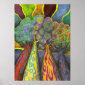 Vier bomen poster (Voorkant)