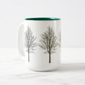 Vier bomen tweekleurige koffiemok (Voorkant links)