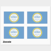 VIER Boston Flag Rechthoekige Sticker (Vel)