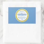 VIER Boston Flag Rechthoekige Sticker (Tas)